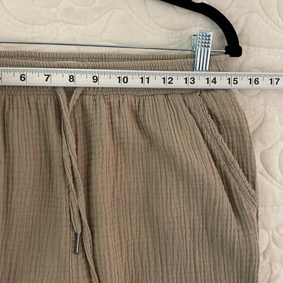 Calvin Klein Crinkle Cotton Pants Pull On Size Medium Straight Leg Relaxed Fit - Picture 9 of 12